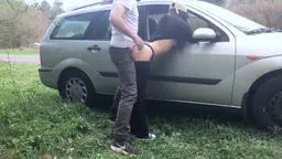 if we play sex here someone might see.. I played sex with married wife outside after blowjob in the car I cum inside inside her pussy.